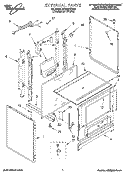 EXTERNAL Diagram and Parts List for SF330PEWQ1  Whirlpool Range