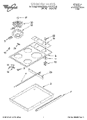 COOKTOP Diagram and Parts List for RS610PXEW2  Whirlpool Range
