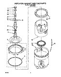 AGITATOR, BASKET AND TUB Diagram and Parts List for LLV6144BN0  Whirlpool Washer