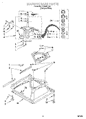 MACHINE BASE Diagram and Parts List for LXR6432JQ0  Whirlpool Washer