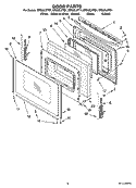 DOOR PARTS, OPTIONAL PARTS (NOT INCLUDED) Diagram and Parts List for RF263LXTW1  Whirlpool Range