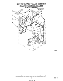 DRYER SUPPORTS AND WASHER CABINET H Diagram and Parts List for LT4900XMW2  Whirlpool Washer Dryer Combo