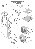 FREEZER LINER PARTS Diagram and Parts List for GD5YHAXNL01  Whirlpool Refrigerator