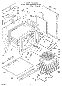 OVEN Diagram and Parts List for RF4700XEN3  Whirlpool Range