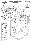 TOP AND CONSOLE PARTS Diagram and Parts List for LER6646PW0  Whirlpool Dryer