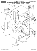 CABINET Diagram and Parts List for RT12DKXDW00  Roper Refrigerator