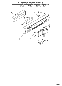 Part Location Diagram of WP3385742 Whirlpool Control Panel with Touchpad - White