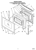 DOOR PARTS, OPTIONAL PARTS Diagram and Parts List for SF196LEPT1  Whirlpool Range