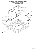 WASHER TOP AND LID PARTS Diagram and Parts List for LTG5243DT5  Whirlpool Washer Dryer Combo