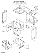 CHASSIS PARTS Diagram and Parts List for RF110AXSQ2  Whirlpool Range