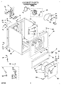 CABINET Diagram and Parts List for GCE2900XSW3  Whirlpool Dryer