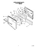 OVEN DOOR Diagram and Parts List for KEBS276YWH1  KitchenAid Wall Oven