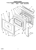DOOR PARTS Diagram and Parts List for KERA205PSS0  KitchenAid Range