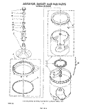 AGITATOR, BASKET AND TUB Diagram and Parts List for LA6150XSW1  Whirlpool Washer