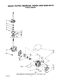 BRAKE, CLUTCH, GEARCASE, MOTOR AND PUMP Diagram and Parts List for LA5460XTW1  Whirlpool Washer