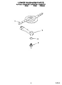 LOWER WASHARM PARTS Diagram and Parts List for GU3600XTRB1  Whirlpool Dishwasher