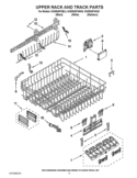 UPPER RACK AND TRACK PARTS Diagram and Parts List for KUDE60FXBL1  KitchenAid Dishwasher