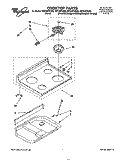 COOKTOP Diagram and Parts List for RF310PXDN0  Whirlpool Range