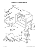 FREEZER LINER PARTS Diagram and Parts List for GX2FHDXVY010  Whirlpool Refrigerator