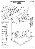 TOP AND CONSOLE PARTS Diagram and Parts List for 7MLGR8620PW0  Whirlpool Dryer