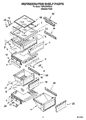 REFRIGERATOR SHELF PARTS Diagram and Parts List for KSRA22KNSS01  KitchenAid Refrigerator