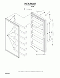DOOR PARTS Diagram and Parts List for EV201NZTQ01  Whirlpool Freezer