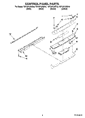 CONTROL PANEL PARTS Diagram and Parts List for YGY397LXUB10  Whirlpool Range