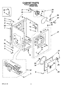CABINET PARTS Diagram and Parts List for WGD5200TQ0  Whirlpool Dryer