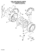 TUB AND BASKET PARTS Diagram and Parts List for WFW9600TA01  Whirlpool Washer