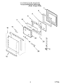 OVEN DOOR Diagram and Parts List for RBS275PDB8  Whirlpool Wall Oven