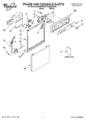 FRAME AND CONSOLE PARTS Diagram and Parts List for DU850SWLQ0  Whirlpool Dishwasher