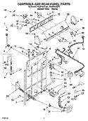 CONTROLS AND REAR PANEL PARTS Diagram and Parts List for 7MLSR6232JQ5  Whirlpool Washer