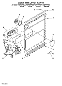 DOOR AND LATCH PARTS Diagram and Parts List for KUDP02FRBL4  KitchenAid Dishwasher