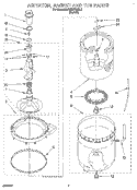 AGITATOR, BASKET AND TUB Diagram and Parts List for KAWE679BBL0  KitchenAid Washer
