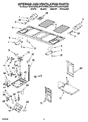 INTERIOR AND VENTILATION PARTS Diagram and Parts List for MH3184XPB2  Whirlpool Microwave