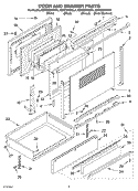 DOOR AND DRAWER Diagram and Parts List for KERC507HBS4  KitchenAid Range