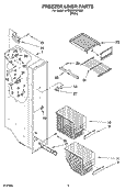 FREEZER LINER PARTS Diagram and Parts List for 5VGS3SHGKQ00  Whirlpool Refrigerator
