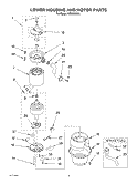 LOWER HOUSING AND MOTOR PARTS Diagram and Parts List for KBDS250X3  KitchenAid Food Waste Disposer