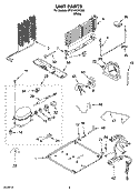 UNIT PARTS, OPTIONAL PARTS Diagram and Parts List for RT21AKXKQ04  Roper Refrigerator