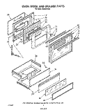 OVEN DOOR AND DRAWER Diagram and Parts List for SE960PEPW2  Whirlpool Range