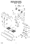 VENTILATION PARTS Diagram and Parts List for KHTU105RSS0  KitchenAid Range Hood