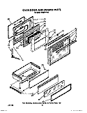 OVEN DOOR AND DRAWER Diagram and Parts List for SE960PEPW6  Whirlpool Range