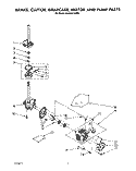 BRAKE, CLUTCH, GEARCASE, MOTOR AND PUMP Diagram and Parts List for 3LA5801XXW0  Whirlpool Washer