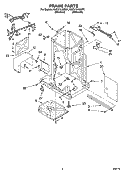 FRAME PARTS Diagram and Parts List for KUCV151MMT1  KitchenAid Trash Compactor