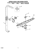 UPPER WASH AND RINSE PARTS Diagram and Parts List for GU1500XTKQ0  Whirlpool Dishwasher