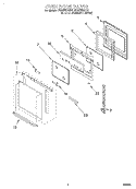 OVEN DOOR Diagram and Parts List for RBS275PDQ6  Whirlpool Wall Oven