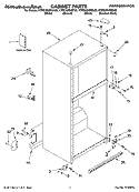 CABINET PARTS Diagram and Parts List for KTRC22KMBT02  KitchenAid Refrigerator