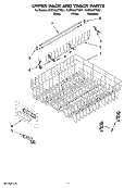 UPPER RACK AND TRACK PARTS Diagram and Parts List for KUDK03CTWH1  KitchenAid Dishwasher