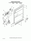 INNER DOOR PARTS Diagram and Parts List for KUDS30CXWH0  KitchenAid Dishwasher