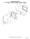 OVEN DOOR PARTS Diagram and Parts List for WOC95EC0AH00  Whirlpool Microwave Oven Combo